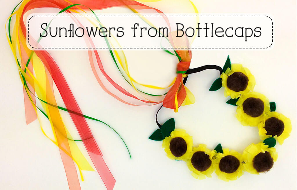 Upcycle Bottle Caps - Make a Sunflower Pendant or Wreath!