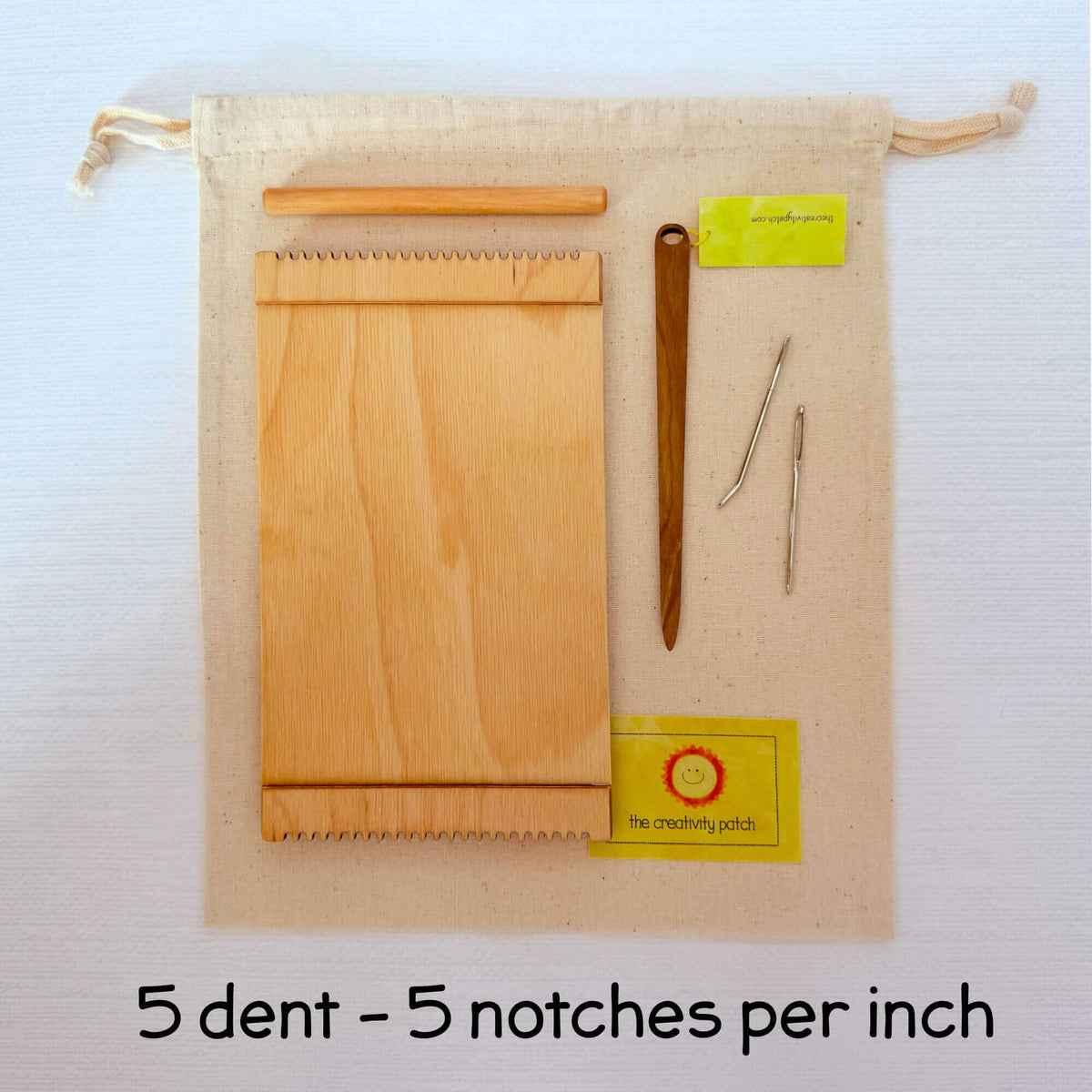 Sheila Loom Kit - Small Wooden Loom - 5x8.5 Inches - 5 Dent