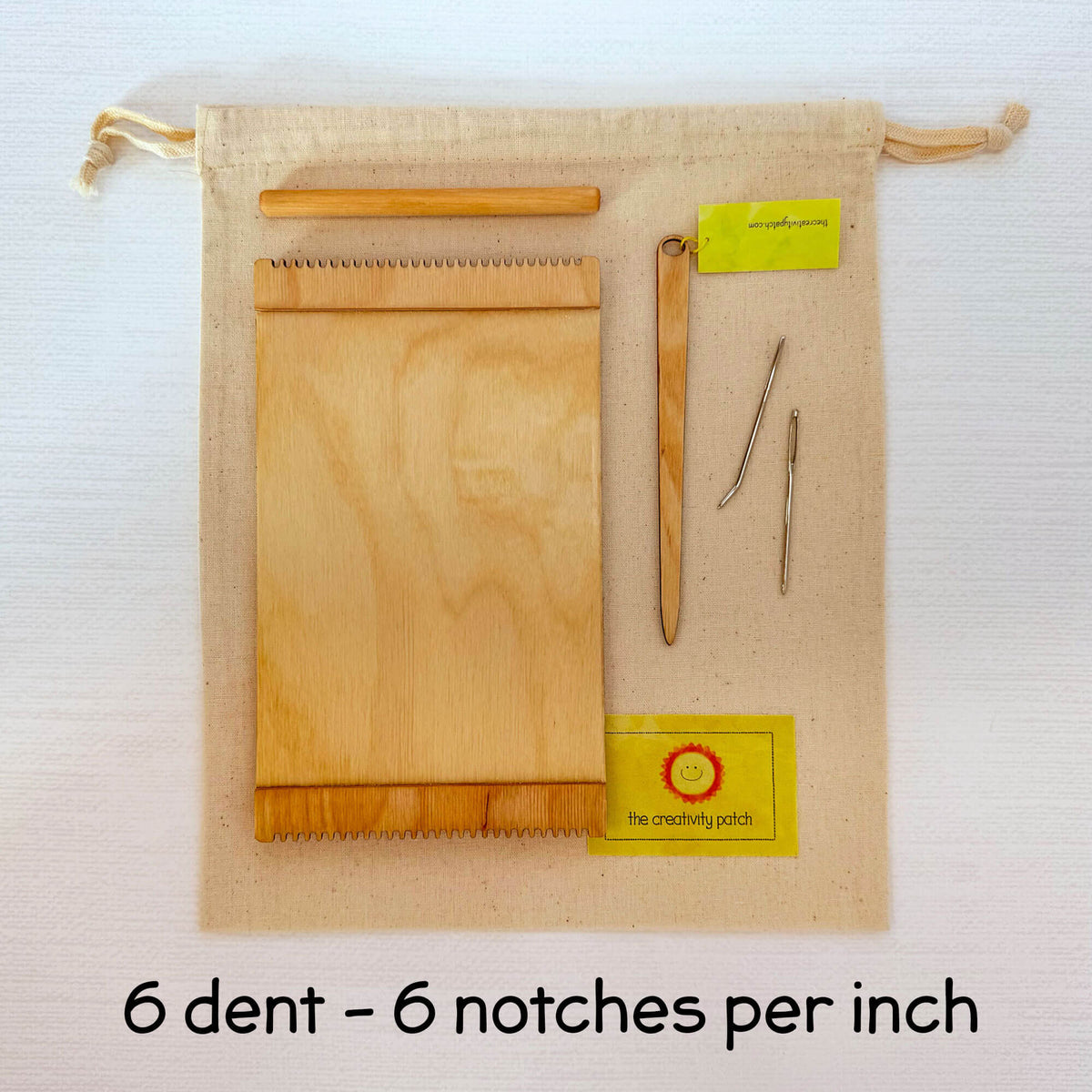 Sheila Loom Kit - Small Wooden Loom - 5x8.5 Inches - 6 Dent