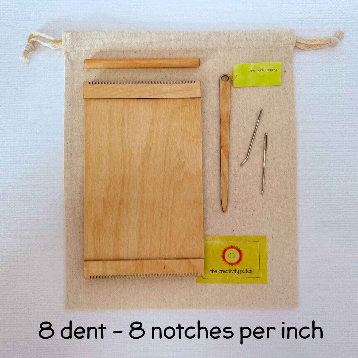 Sheila Loom Kit - Small Wooden Loom - 5x8.5 Inches - 8 Dent