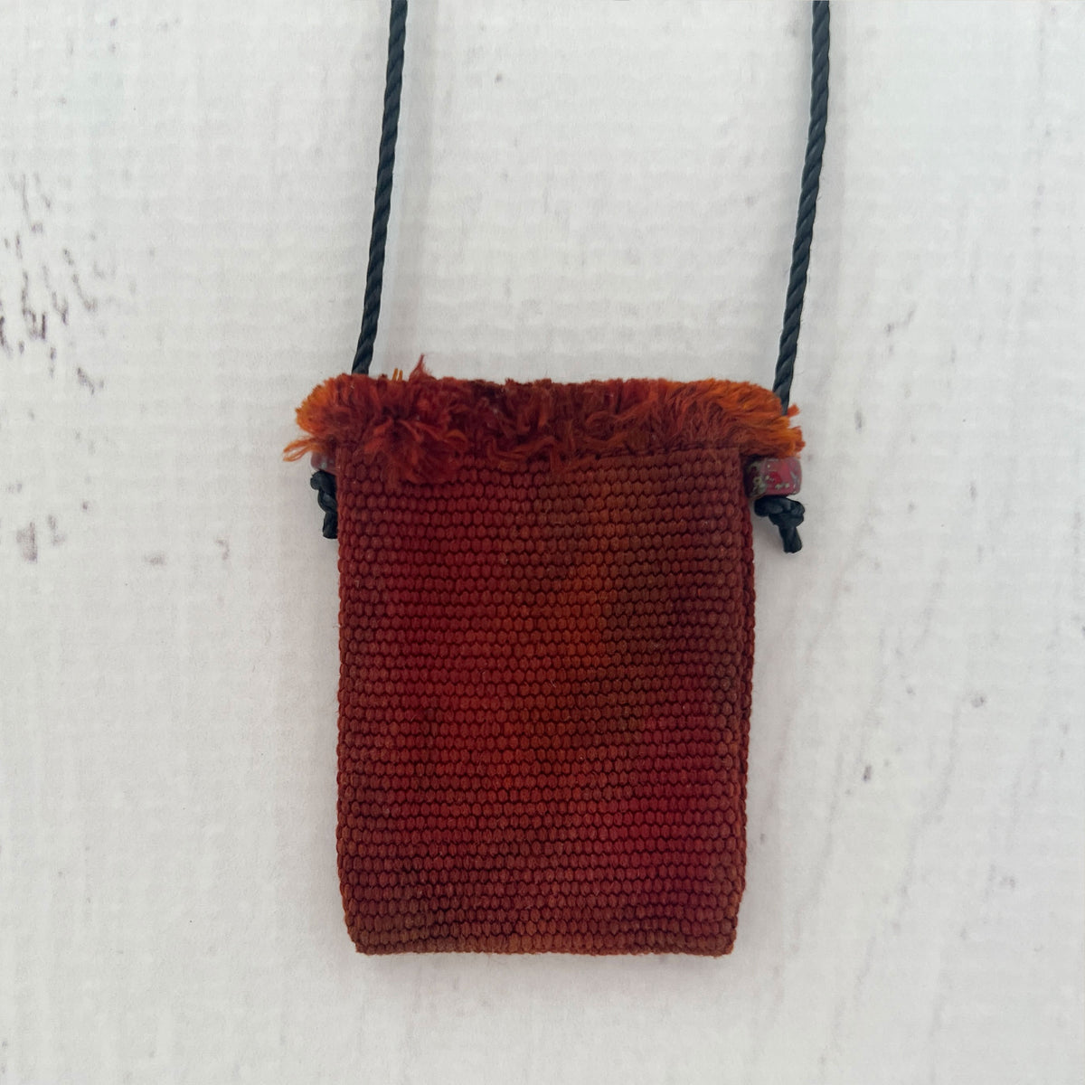 Handwoven Silk Amulet Bag - Mountain Goat Petroglyph