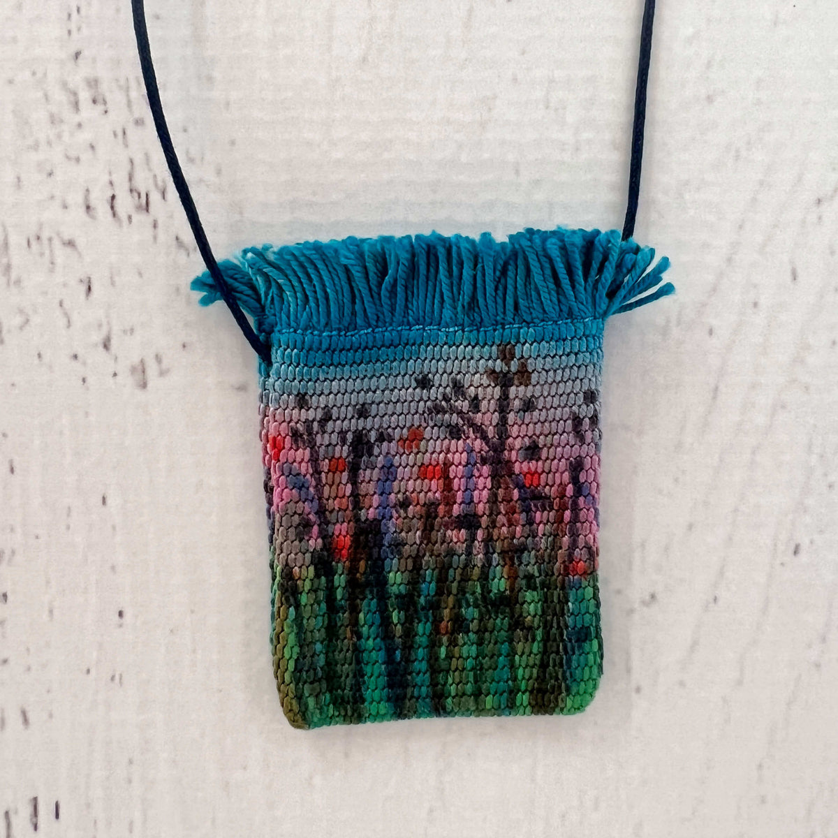 Handwoven Silk Amulet Bag - Field Sunset