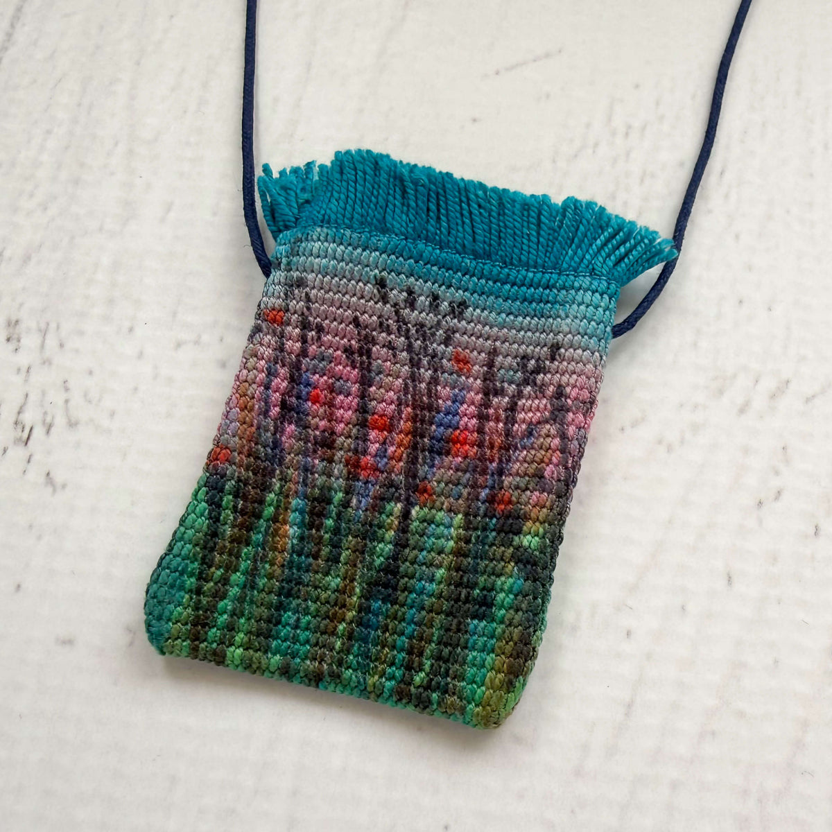 Handwoven Silk Amulet Bag - Field Sunset