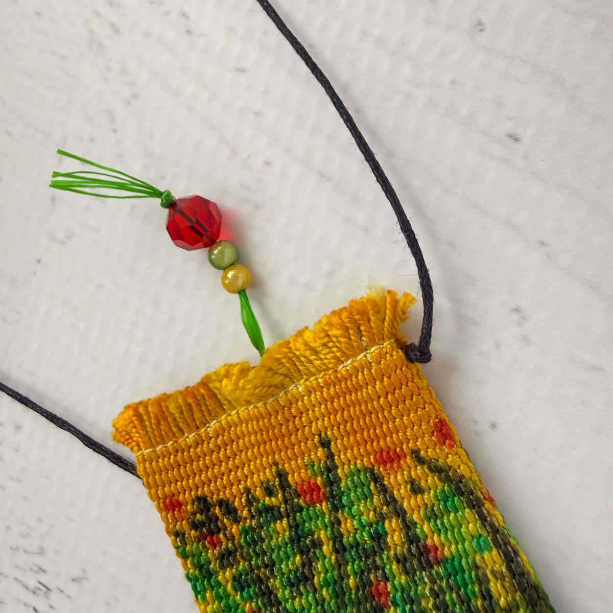Handwoven Silk Amulet Bag - Golden Meadow