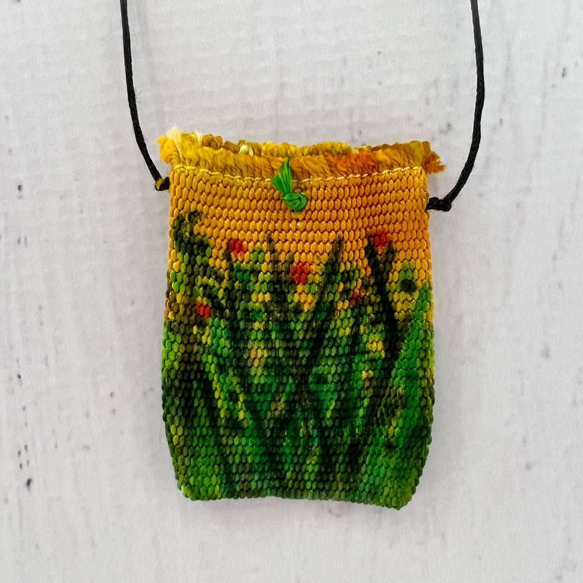 Handwoven Silk Amulet Bag - Golden Meadow