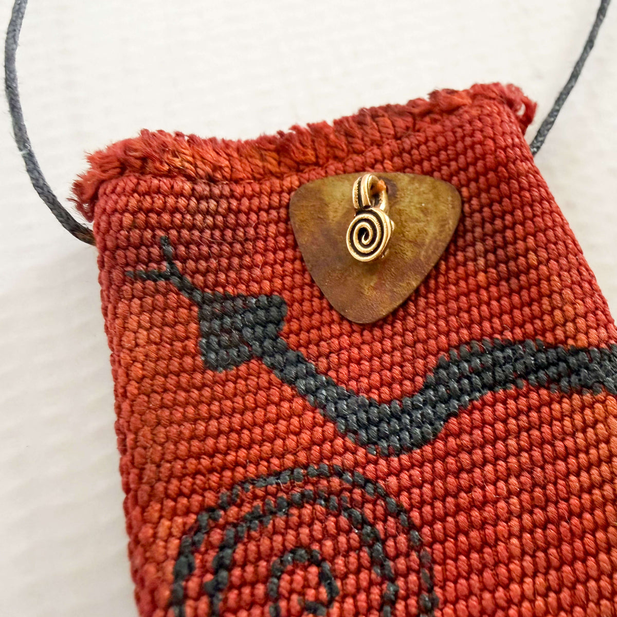 Handwoven Silk Amulet Bag - Snake and Spiral