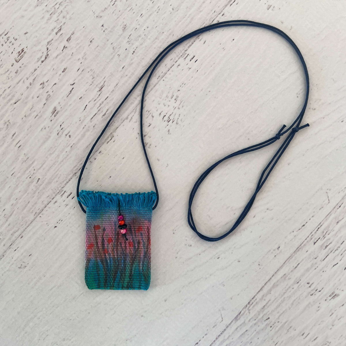 Handwoven Silk Amulet Bag -Blossom Dusk