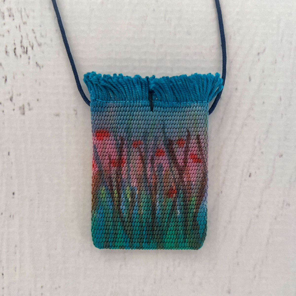 Handwoven Silk Amulet Bag -Blossom Dusk