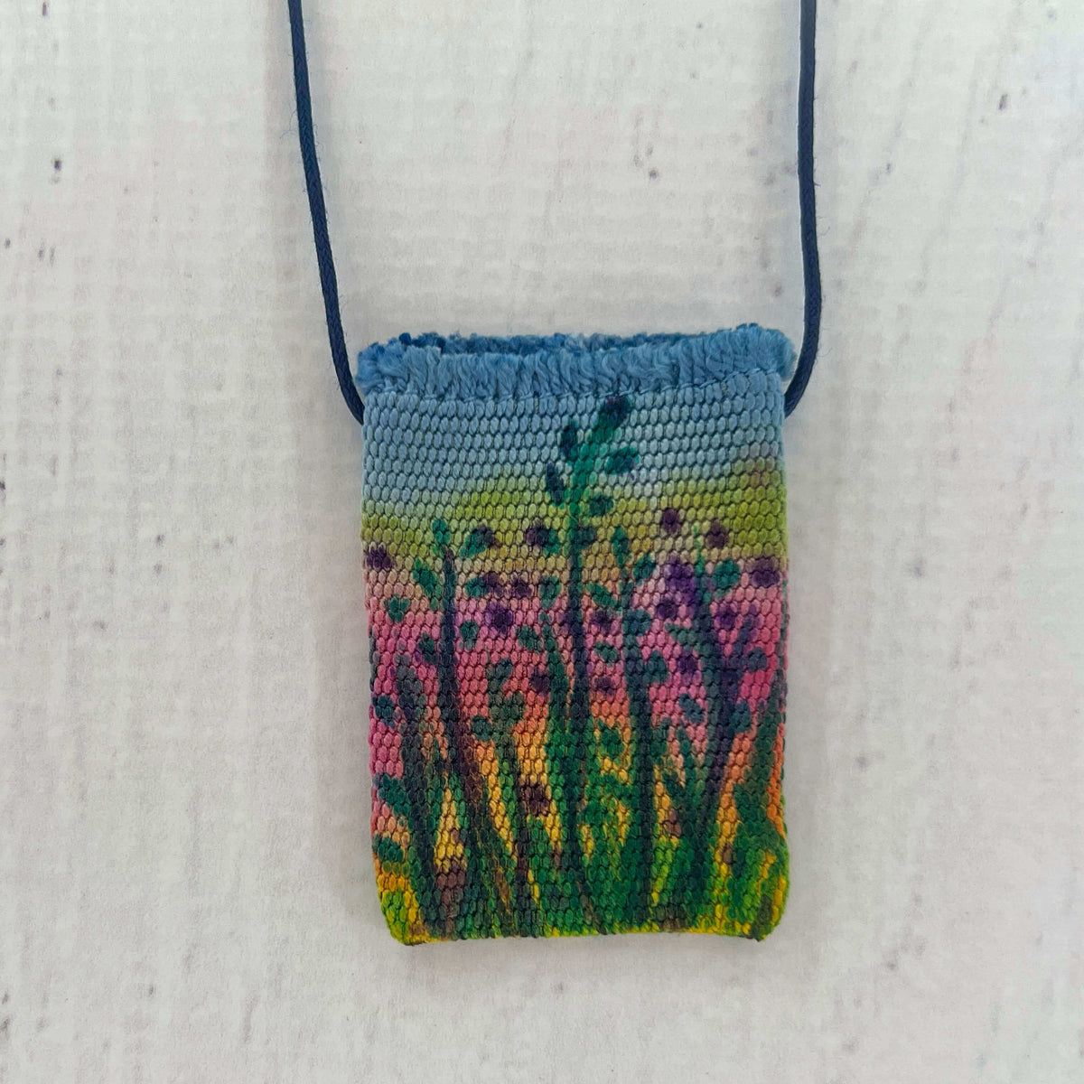 Handwoven Silk Amulet Bag -Sunrise Bloom