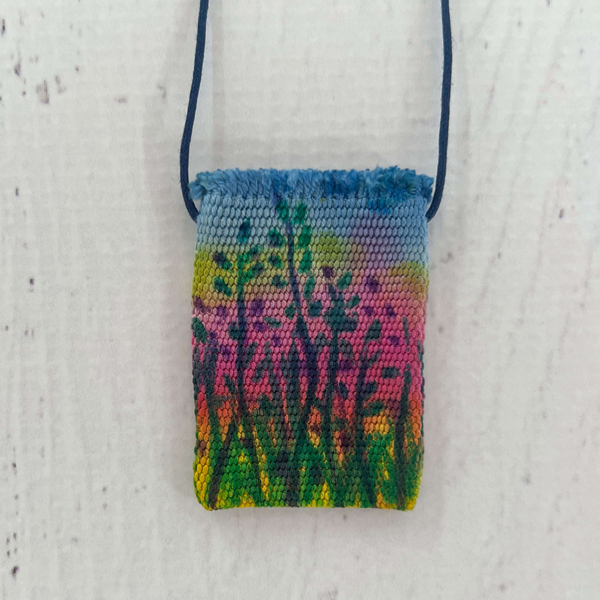 Handwoven Silk Amulet Bag -Sunrise Bloom