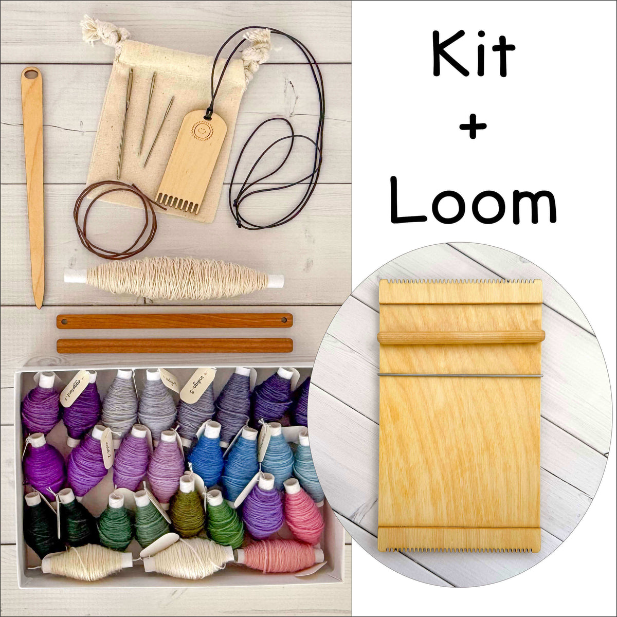Moon and Mountains Yarn Kit + Weaving Supplies and Loom