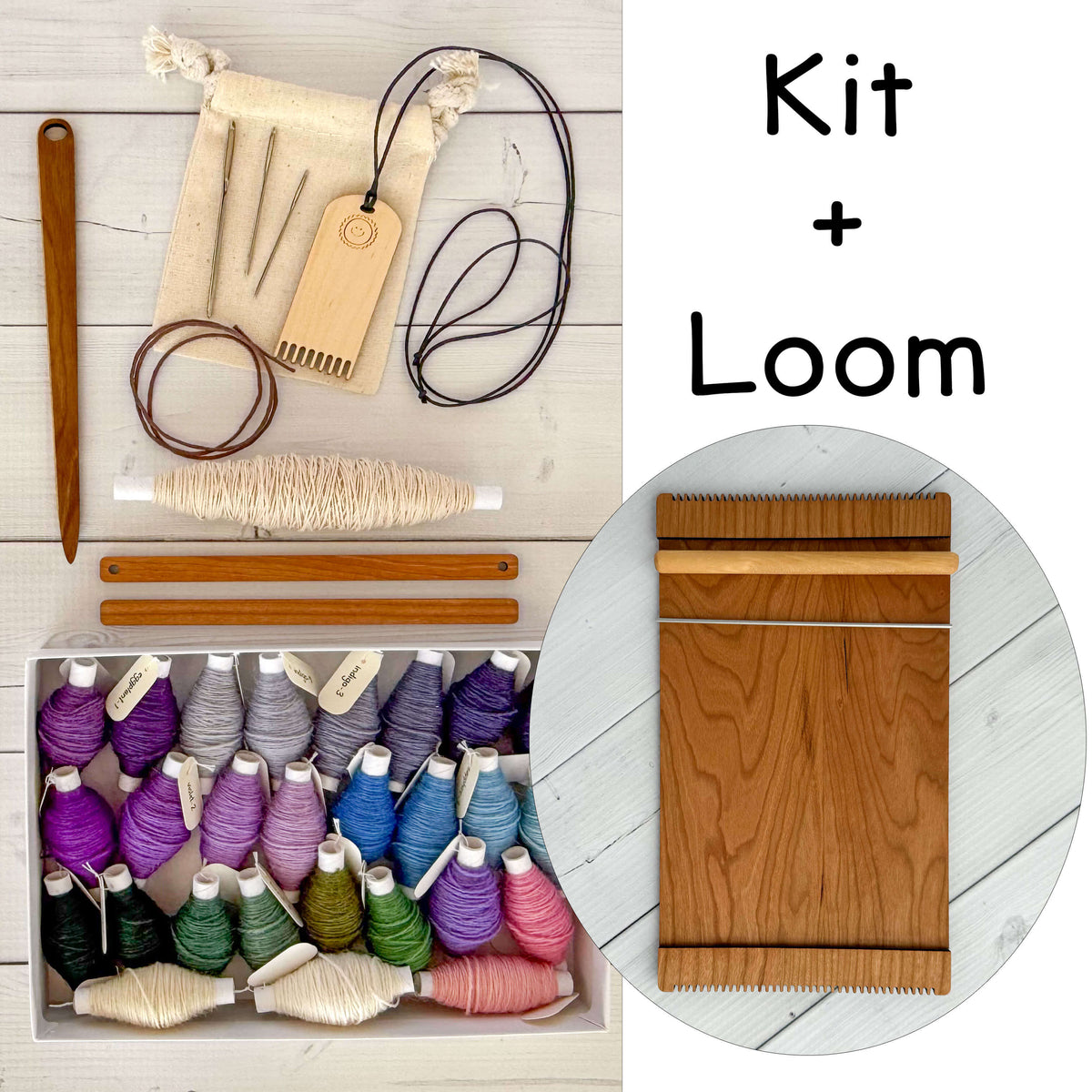 Moon and Mountains Yarn Kit + Weaving Supplies and Loom