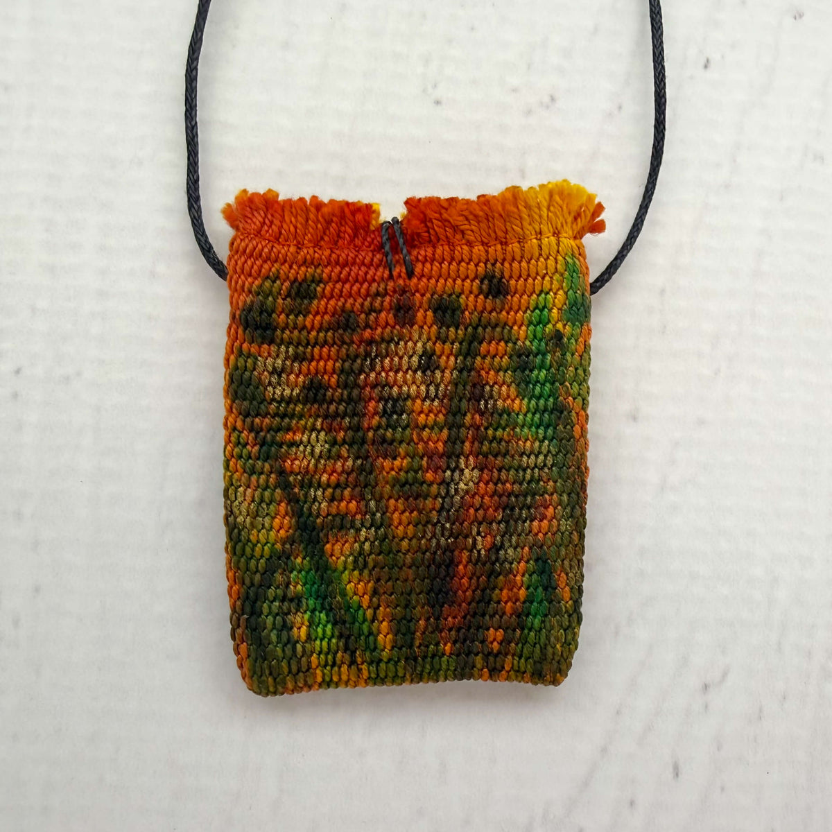Handwoven Silk Amulet Bag - Sunrise Meadow