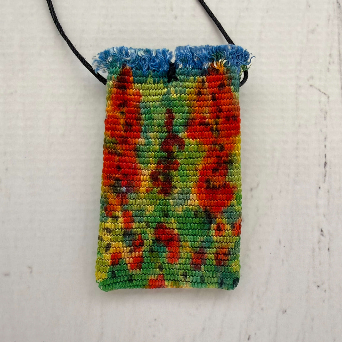 Handwoven Silk Amulet Bag - Summer Garden