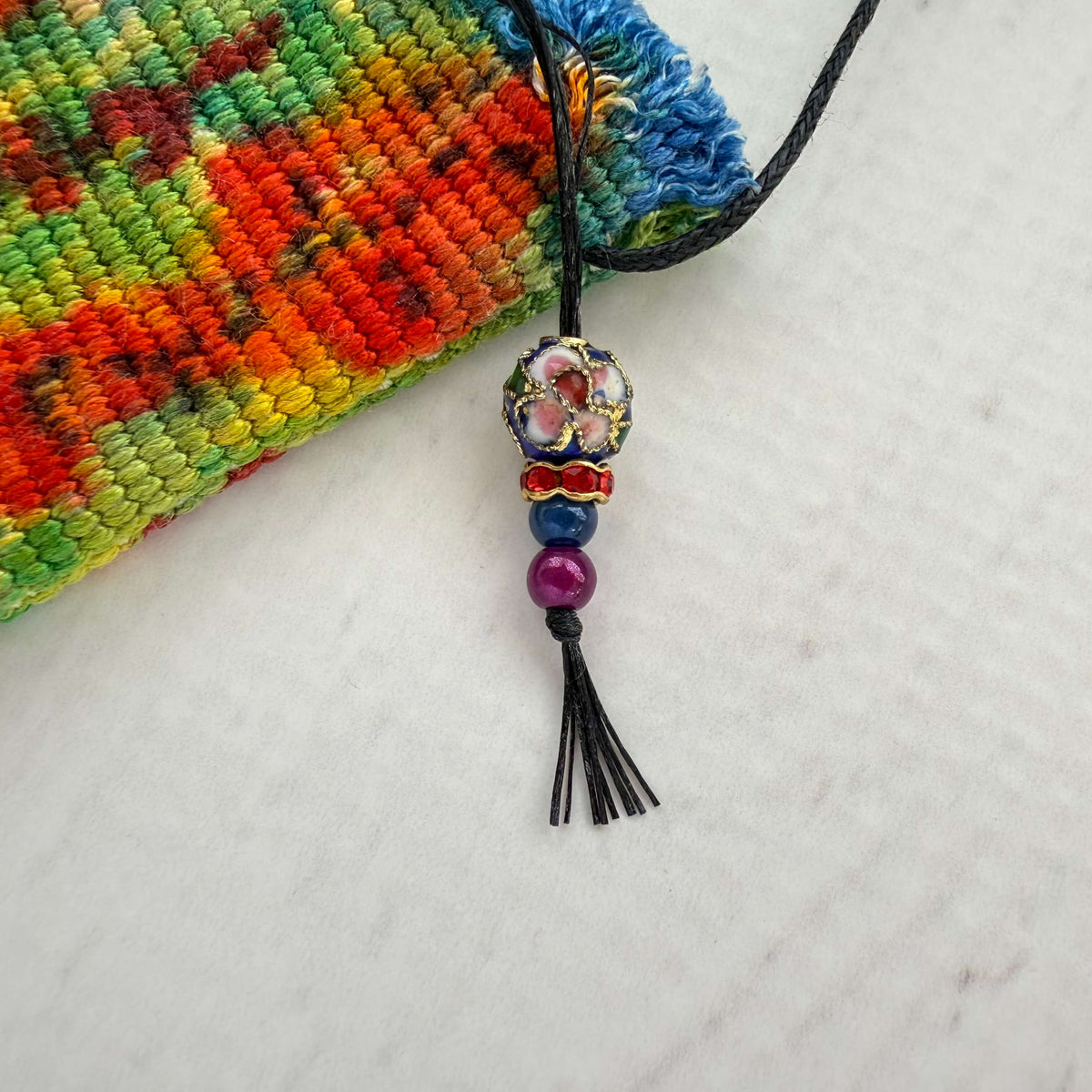 Handwoven Silk Amulet Bag - Summer Garden