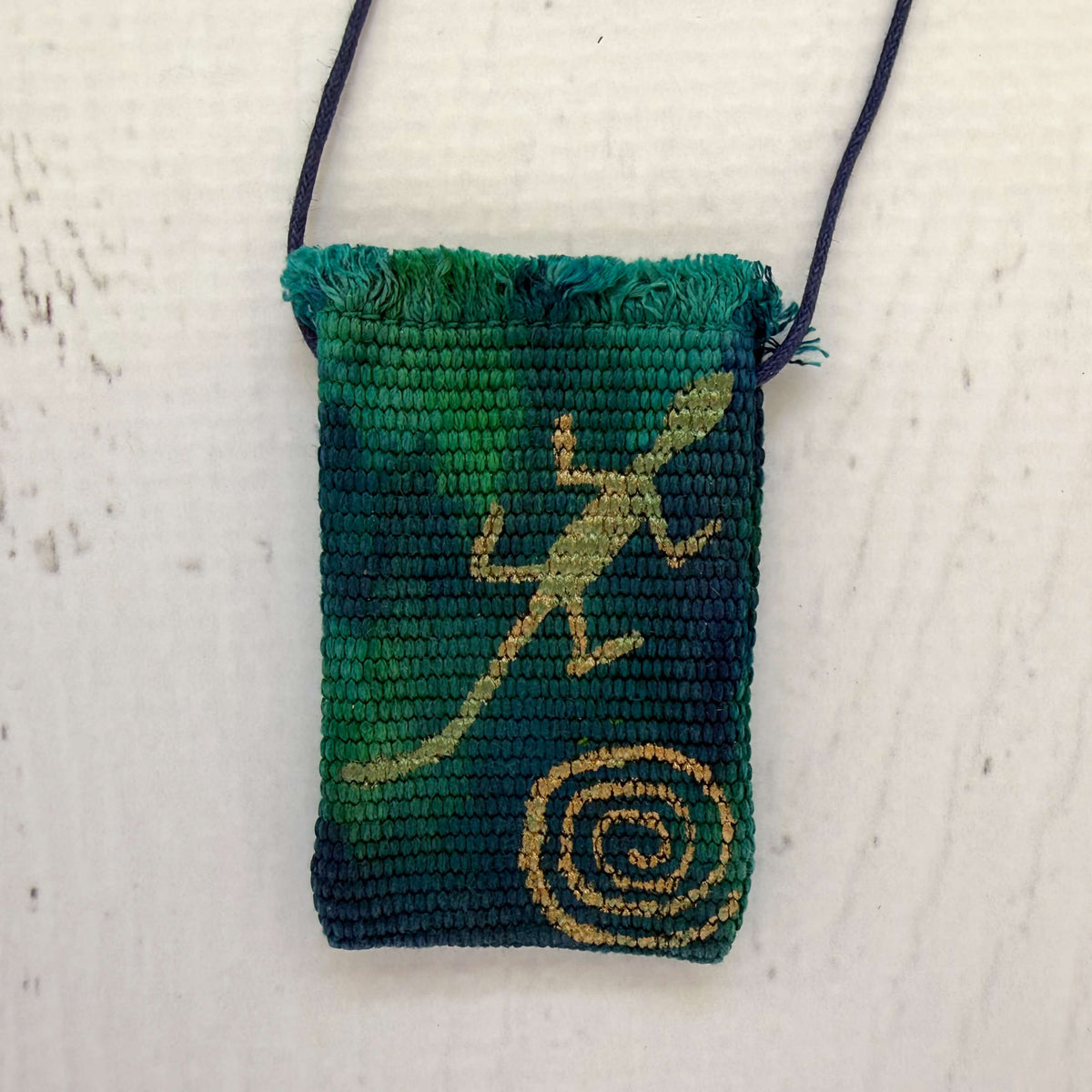 Handwoven Silk Amulet Bag - Lizard